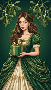 Mistletoe Gift Christmas Girl