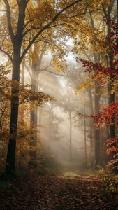 Misty Autumn Forest