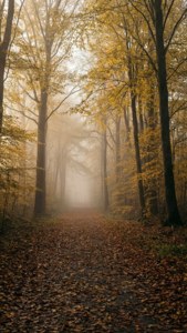 Misty Autumn Forest Path
