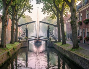 Misty Canal Bridge