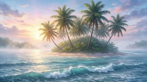 Misty East Blue Island