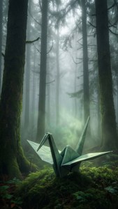 Misty Forest Crane