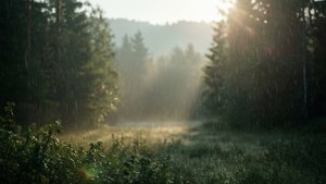Misty Forest Dawn Rain