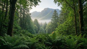 Misty Forest Mountains