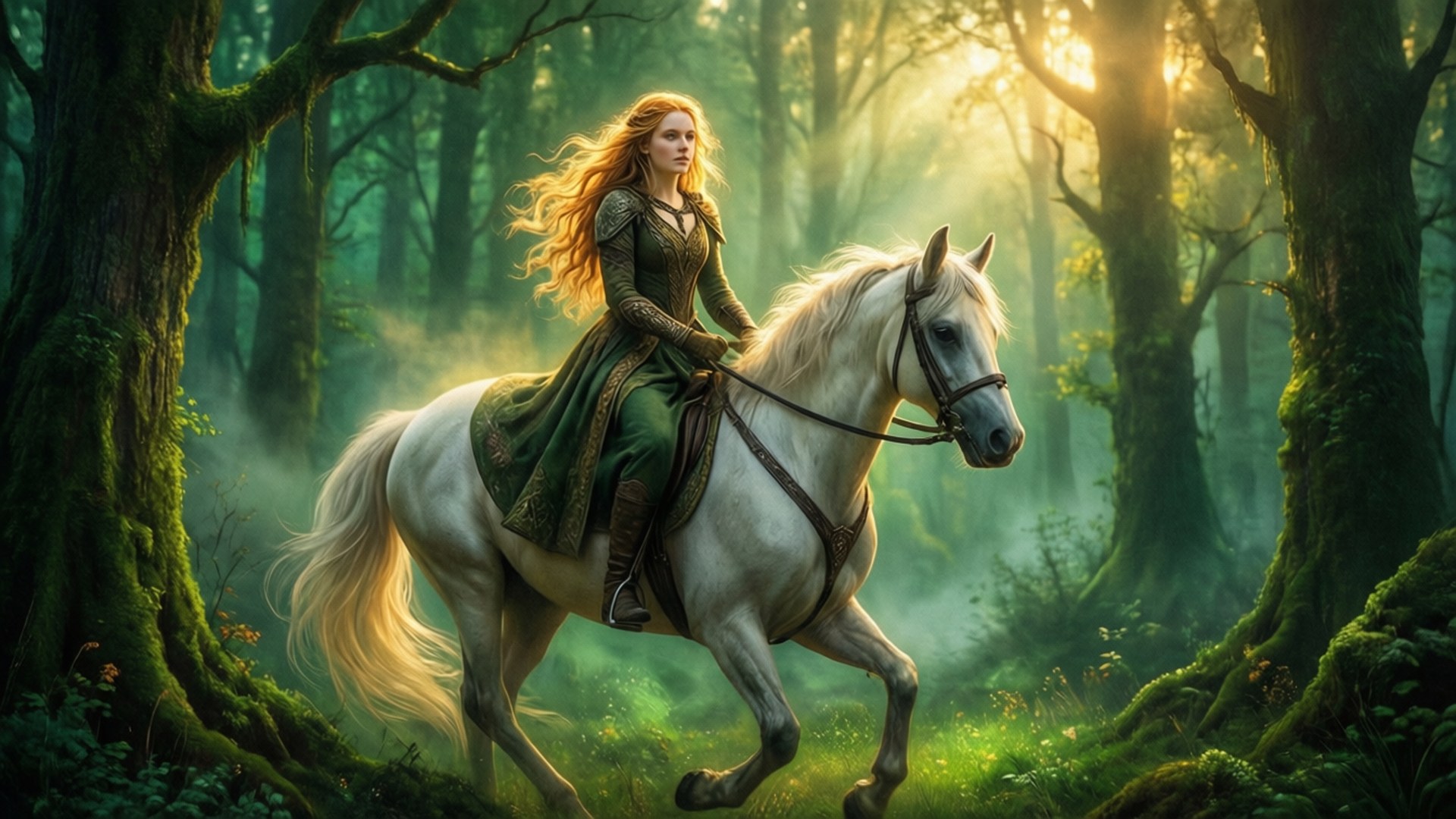 Misty Forest Ride by Wallpapers.art Studio