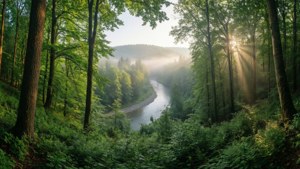 Misty Forest River