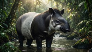 Misty Jungle Tapir Dawn