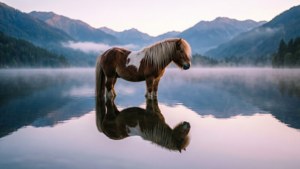 Misty Lake Reflection