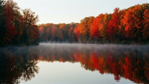 Misty Lake Reflection