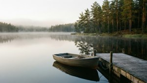 Misty Lake Rowboat