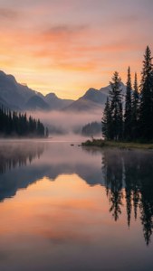 Misty Lake Sunrise