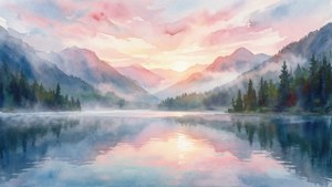 Misty Lake Sunrise
