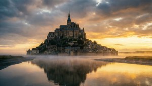 Misty Mont Saint-Michel