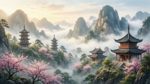 Misty Mountain Pagodas