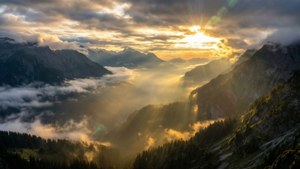 Misty Mountain Sunrise