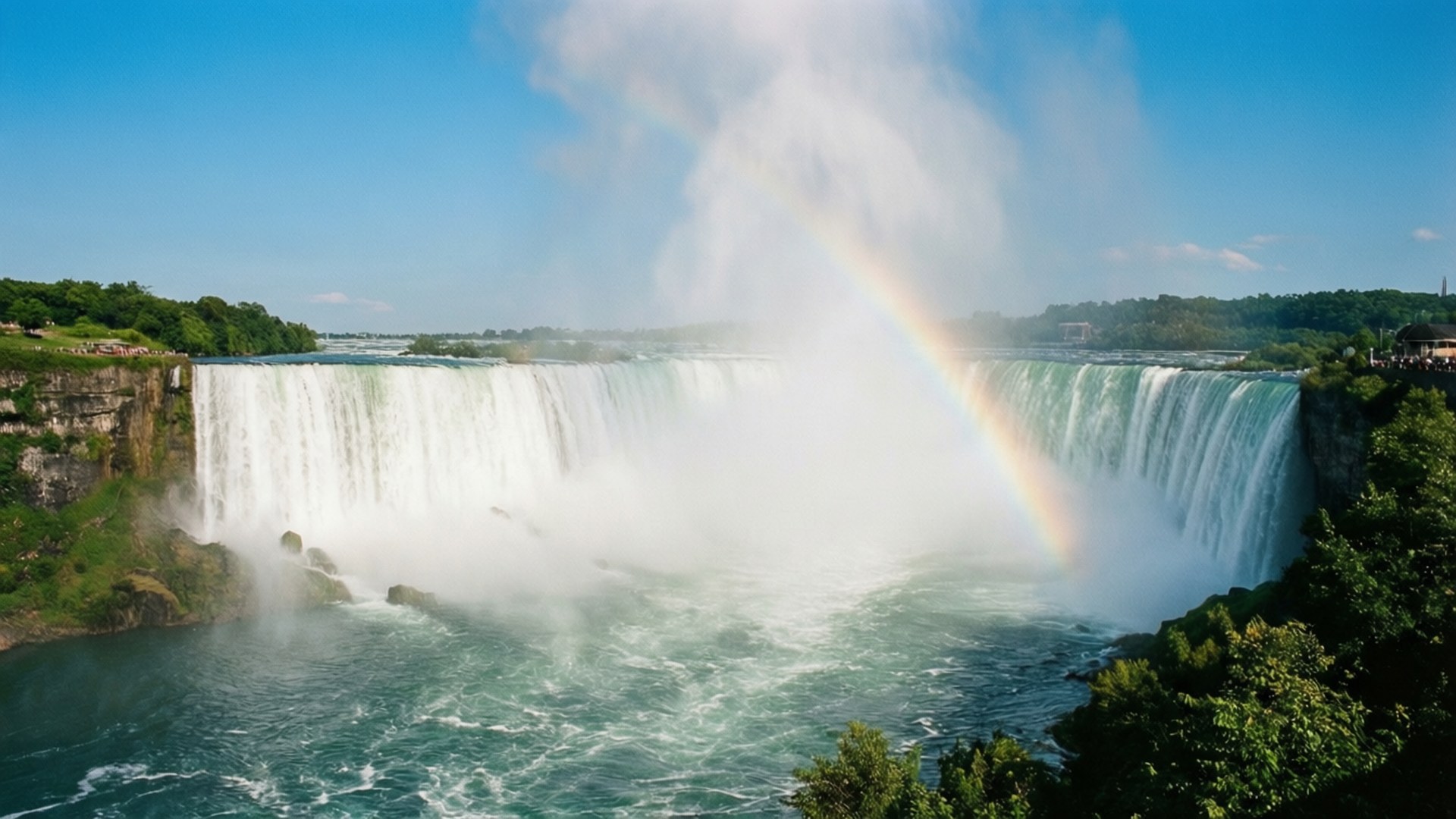 Misty Niagara Falls Panorama by Wallpapers.art Studio