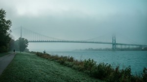 Misty Riverfront Morning