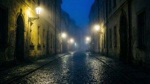 Misty Street Night