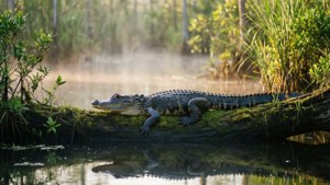 Misty Swamp Basking
