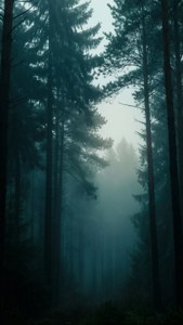 Misty Teal Forest