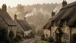 Misty Village Sepia