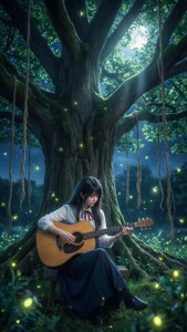 Mitsuki Guitar Night Tree