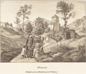 Mittwoch - Fusspfad auf dem Mönchsberge bey Salzburg (Wednesday - Footpath on the Mönchsberge near Salzburg)
