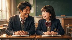 Miyamura and Hori Laugh