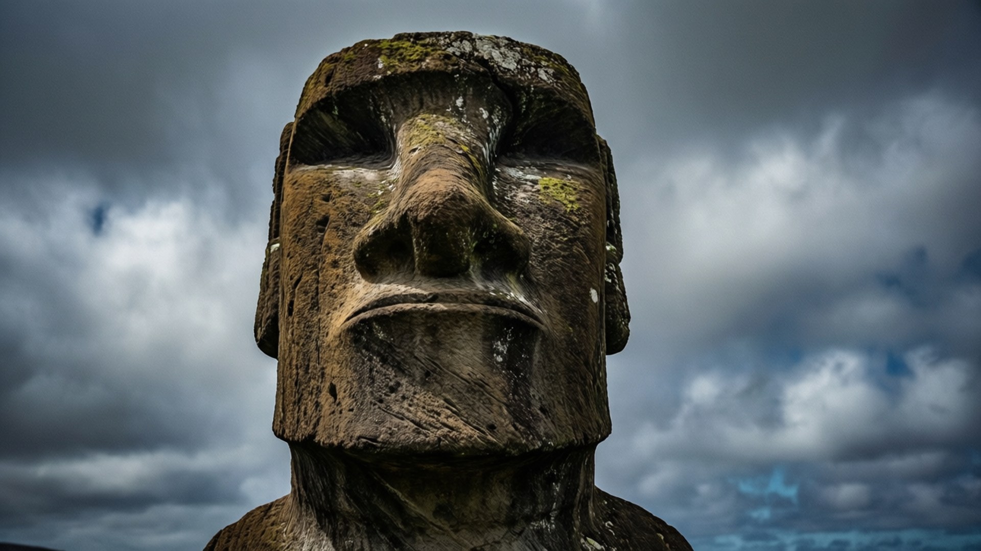 Moai Face Close-Up by Wallpapers.art Studio