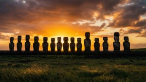 Moai Statues Sunset