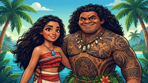 Moana and Maui Clipart