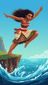 Moana Cliff Jump Clipart