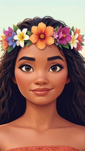 Moana Flower Crown Clipart