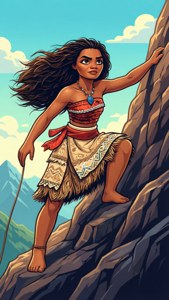 Moana Mountain Climb Clipart