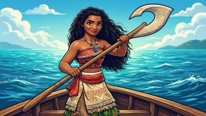 Moana Sailing Boat Clipart