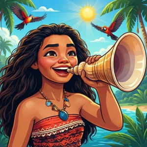 Moana Shell Horn Clipart