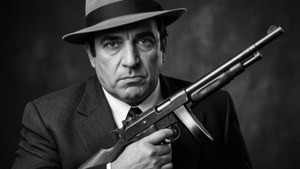 Mobster with Tommy Gun