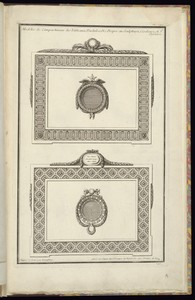 Modèles de Compartimens des Tableaux, Pendules, &c. Propre au Sculpteurs, Ciseleurs et Orfevres
