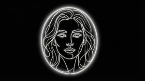 Modern Cameo Line Art