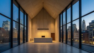 Modern Church at Twilight