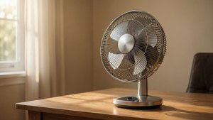 Modern Silver Table Fan