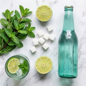Mojito Ingredients Flat Lay