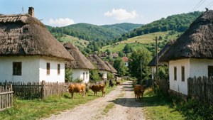 Moldovan Village Scene