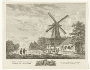 Molen op Hoogendijk buiten Oostpoort te Rotterdam