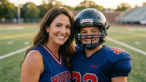 Mom and Son Game Day