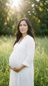 Monica Pregnant in Meadow