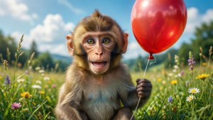 Monkey with Balloon