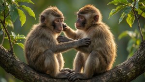 Monkeys Grooming