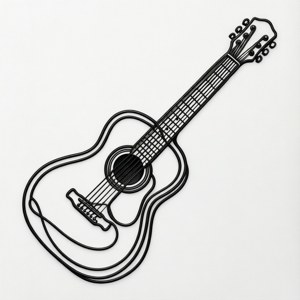 Mono Guitar Line Art