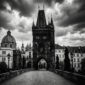 Monochrome Charles Bridge Drama